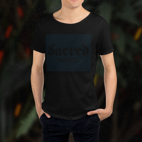 Sacred Sauce - Black on Black Raw Tee